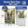 Australian Cattle Dog in Sunflowers House Flag