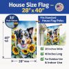 Australian Shepherd in Sunflowers House Flag