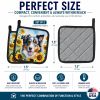 Australian Shepherd 6014 In Sunflowers Pair of Potholders