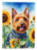Australian Terrier in Sunflowers House Flag