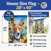 Basenji in Sunflowers House Flag