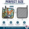 Basenji 6016 In Sunflowers Pair of Potholders