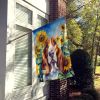 Basset Hound 2 in Sunflowers House Flag