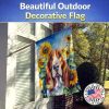 Basset Hound 2 in Sunflowers House Flag