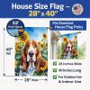 Basset Hound 2 in Sunflowers House Flag