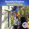 Beagle in Sunflowers House Flag