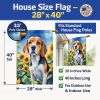 Beagle in Sunflowers House Flag