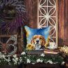Beagle 6019 In Sunflowers Throw Pillow