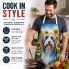 Bearded Collie in Sunflowers Apron