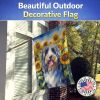 Bearded Collie in Sunflowers House Flag