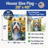 Bearded Collie in Sunflowers House Flag
