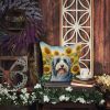 Bearded Collie 6020 In Sunflowers Throw Pillow