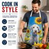 Bedlington Terrier in Sunflowers Apron