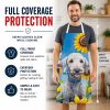 Bedlington Terrier in Sunflowers Apron
