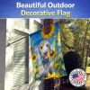 Bedlington Terrier in Sunflowers House Flag