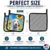Bedlington Terrier 6021 In Sunflowers Pair of Potholders