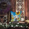 Bedlington Terrier 6021 In Sunflowers Throw Pillow