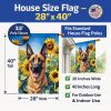 Belgian Malinois in Sunflowers House Flag