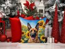 Belgian Malinois 6022 In Sunflowers Throw Pillow