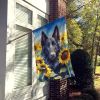 Belgian Sheepdog in Sunflowers House Flag