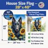 Belgian Sheepdog in Sunflowers House Flag