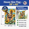 Belgian Tervuren in Sunflowers House Flag