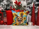 Belgian Tervuren 6024 In Sunflowers Throw Pillow