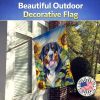 Bernese Mountain Dog in Sunflowers House Flag