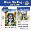 Bernese Mountain Dog in Sunflowers House Flag