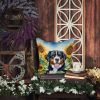 Bernese Mountain Dog 6026 In Sunflowers Throw Pillow