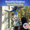 Bichon Frise in Sunflowers House Flag