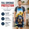 Black and Tan Coonhound in Sunflowers Apron