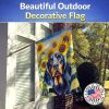 Black and Tan Coonhound in Sunflowers House Flag