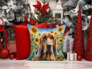 Bloodhound 6029 In Sunflowers Throw Pillow