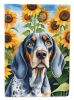 Bluetick Coonhound in Sunflowers House Flag