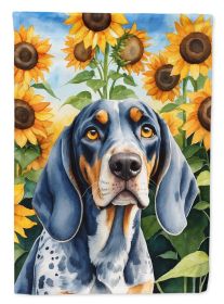 Bluetick Coonhound in Sunflowers House Flag