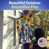 Bluetick Coonhound in Sunflowers House Flag