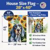 Bluetick Coonhound in Sunflowers House Flag