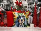 Bluetick Coonhound 6030 In Sunflowers Throw Pillow
