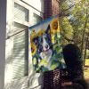 Border Collie 1 in Sunflowers House Flag