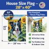 Border Collie 1 in Sunflowers House Flag