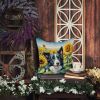 Border Collie 6031 In Sunflowers Throw Pillow
