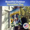Border Collie 2 in Sunflowers House Flag