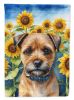 Border Terrier in Sunflowers House Flag