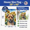 Border Terrier in Sunflowers House Flag