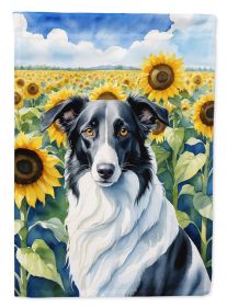 Borzoi 1 in Sunflowers House Flag