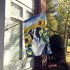 Borzoi 1 in Sunflowers House Flag