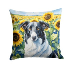 Borzoi 1 in Sunflowers Throw Pillow