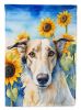 Borzoi 2 in Sunflowers House Flag