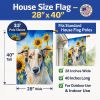Borzoi 2 in Sunflowers House Flag